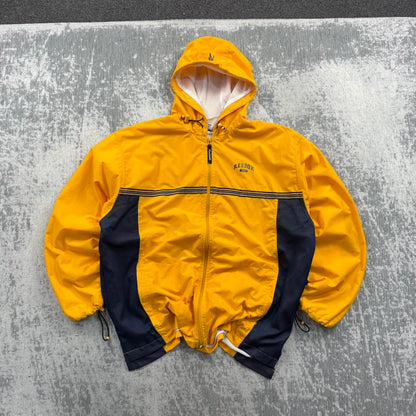Vintage 00s Reebok Hooded Windbreaker Jacket Yellow (L)