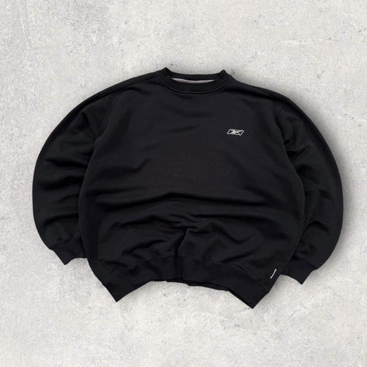 Vintage 00s Reebok Small Logo Sweatshirt Black (L)